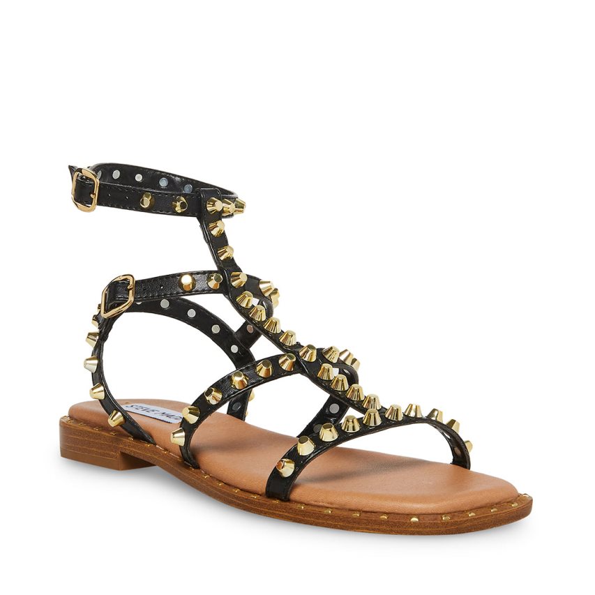 Sandalias Planas Steve Madden Sunnie Mujer Negras | ES IH4802